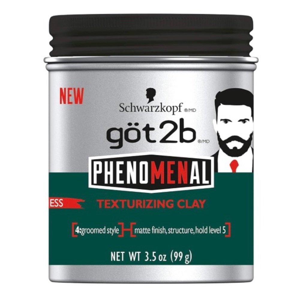 2 jars of got2b Phenomenal Texturizing Clay - Black and Silver